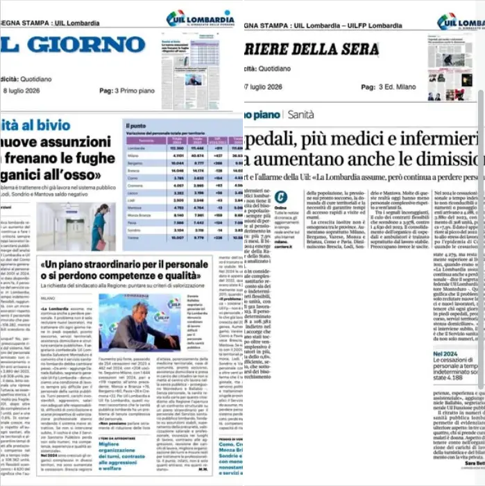 SANITÀ LOMBARDA: SI ASSUME, MA IL PERSONALE CONTINUA A SCAPPARE